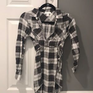 Motherhood Maternity Tunic Plaid